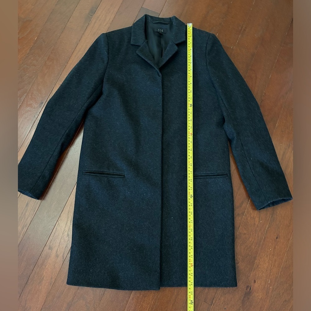 $395 COS Wool Cashmere Coat size 6 charcoal grey excellent condition winter chic - Picture 9 of 12